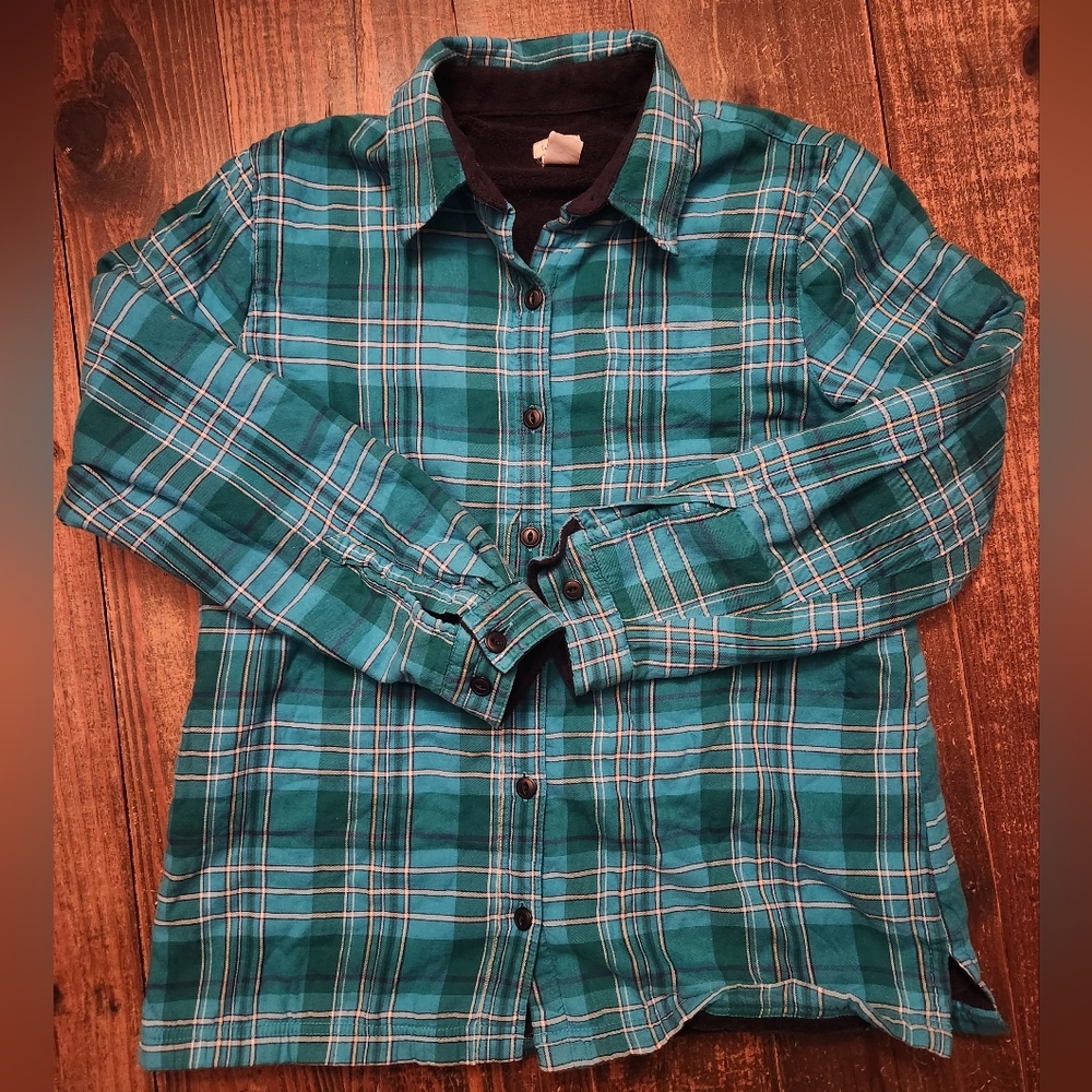 Ll bean womens fleece lined flannel medium